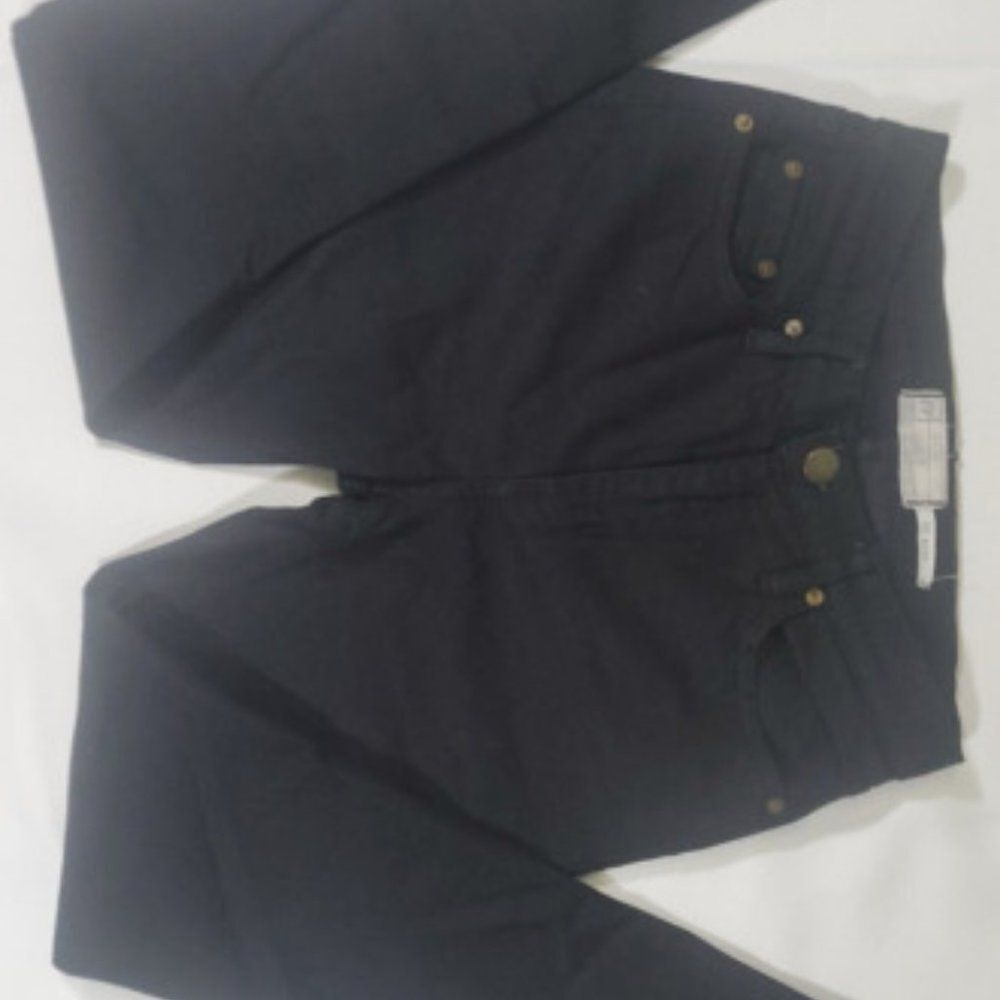 Free People Womens Black Dark Wash High Rise Denim Straight Jeans Size 27